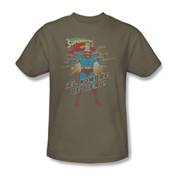 Superman - El Hombre Del Acero Adult T-Shirt In Safari Green