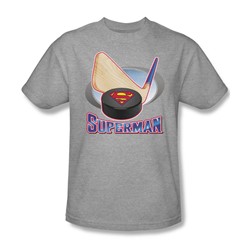 Superman - Hockey Stick Adult T-Shirt In Heather
