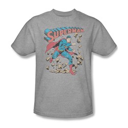 Superman - Mad At Rocks Adult T-Shirt In Heather