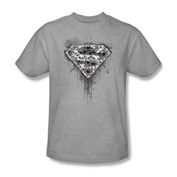 Superman - Many Super Skulls Adult T-Shirt In Heather