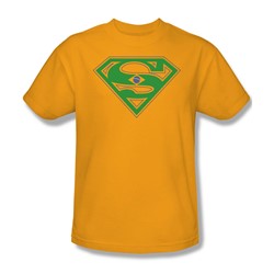 Superman - Brazil Shield Adult T-Shirt In Gold