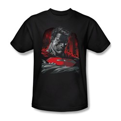 Superman - Man Of Steel Adult T-Shirt In Black