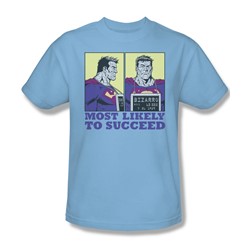 Superman - Most Likely Adult T-Shirt In Light Blue