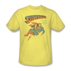 Superman - Superman #57 Cover Adult T-Shirt In Banana Sheer