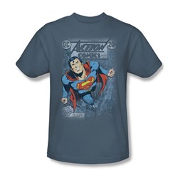 Superman - Action #419 Distress Adult T-Shirt In Slate