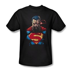 Superman - Displeased Adult T-Shirt In Black