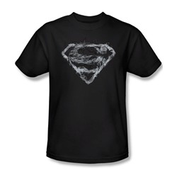 Superman - Smoking Shield Adult T-Shirt In Black