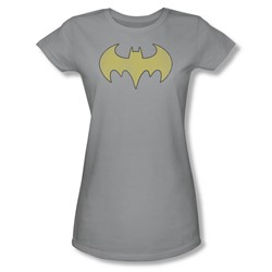 Dc Comics - Batgirl Logo Distressed Juniors T-Shirt In Silver