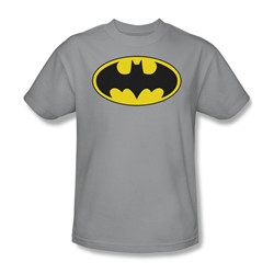Dc Comics - Batman Logo Adult T-Shirt In Silver