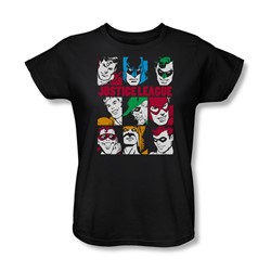 Dc Comics - Nine Blocks Of Justice Womens T-Shirt In Black