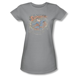 Dc Comics - Ripping Steel Juniors T-Shirt In Silver