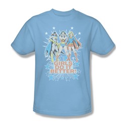 Dc Comics - Girl's Do It Better Adult T-Shirt In Light Blue