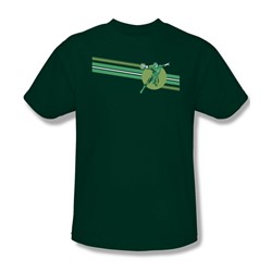 Dc Comics - Lantern Stripe Adult T-Shirt In Hunter Green