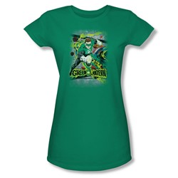 Dc Comics - Space Sector 2814 Juniors T-Shirt In Kelly Green