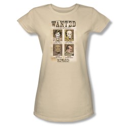 Dc Comics - Wanted Poster Juniors T-Shirt In Cream