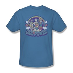 Dc Comics - Retro Girl Power Adult T-Shirt In Sky Blue Sheer