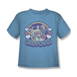 Dc Comics - Retro Girl Power Little Boys T-Shirt In Sky Blue Sheer