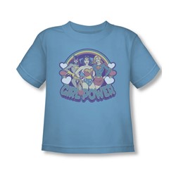 Dc Comics - Retro Girl Power Toddlers T-Shirt In Sky Blue Sheer
