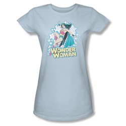 Dc Comics - I'M Wonder Woman Juniors T-Shirt In Light Blue Sheer