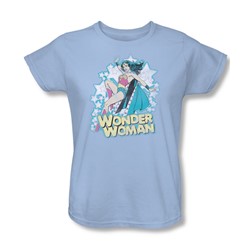 Dc Comics - I'M Wonder Woman Womens T-Shirt In Light Blue Sheer