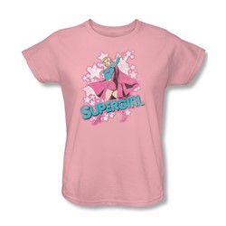 Dc Comics - I'M Supergirl Womens T-Shirt In Pink Sheer
