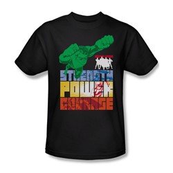 Justice League - Heroic Qualities Adult T-Shirt In Black
