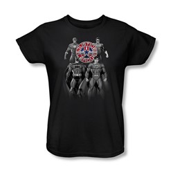 Justice League - Shades Of Gray Womens T-Shirt In Black