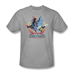 Justice League - Team Power Adult T-Shirt In Heather