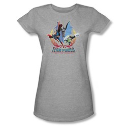 Justice League - Team Power Juniors T-Shirt In Heather