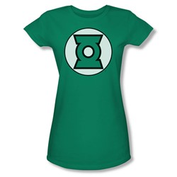 Justice League - Green Lantern Logo Juniors T-Shirt In Kelly Green
