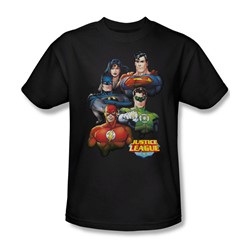 Justice League - Group Portrait Adult T-Shirt In Black