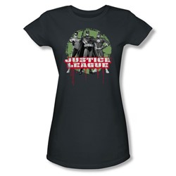 Justice League - Jla Trio Juniors T-Shirt In Charcoal