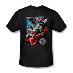 Justice League - Galactic Attack Adult T-Shirt In Black