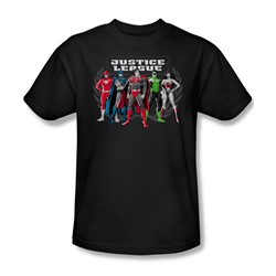 Justice League - The Big Five Adult T-Shirt In Black