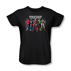 Justice League - The Big Five Womens T-Shirt In Black