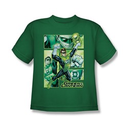 Justice League - Green Lantern Panels Big Boys T-Shirt In Kelly Green