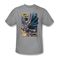 Justice League - Batman Panels Adult T-Shirt In Silver