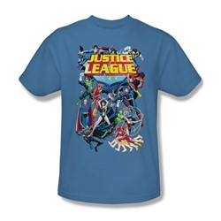 Justice League - League A Plenty Adult T-Shirt In Carolina Blue