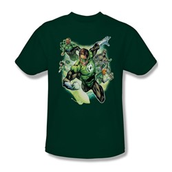 Justice League - Flying Corps Adult T-Shirt In Hunter Green