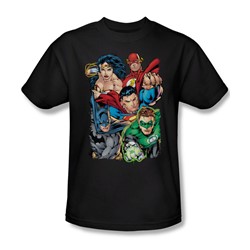 Justice League - Break Free Adult T-Shirt In Black