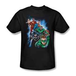 Justice League - Heroes Unite Adult T-Shirt In Black