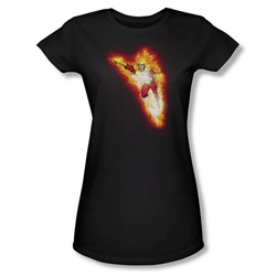 Justice League - Firestorm Blaze Juniors T-Shirt In Black