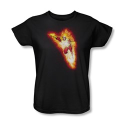 Justice League - Firestorm Blaze Womens T-Shirt In Black