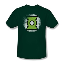 Justice League - Destroyed Gl Logo Adult T-Shirt In Hunter Green