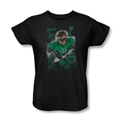 Justice League - Gl #1 Distressed Womens T-Shirt In Black