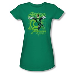 Green Lantern - Sector 2814 Juniors T-Shirt In Kelly Green