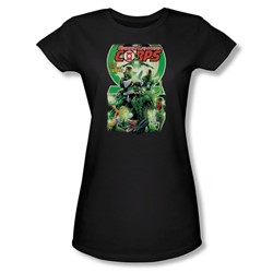 Green Lantern - Gl Corps #25 Logo Juniors T-Shirt In Black