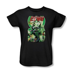 Green Lantern - Gl Corps #25 Logo Womens T-Shirt In Black