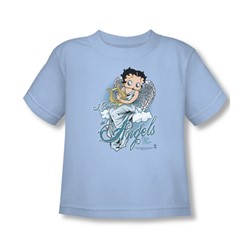 Betty Boop - I Believe In Angels Toddler T-Shirt In Light Blue