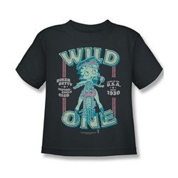 Betty Boop - Wild One Juvee T-Shirt In Charcoal